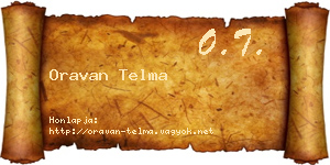 Oravan Telma névjegykártya
